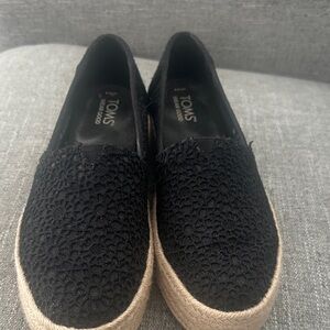 Toms Women's Black Crochet Espadrilles